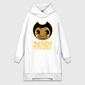 Платье-худи хлопок с принтом Bendy And The Ink Machine в Тюмени,  |  | bendy | bendy and the ink machine | бенди | бени | бенни | бэнди | детская | детям | игра | капли | компьютерная игра | краска | машина | подтеки | ужастик | чернила | чернильная