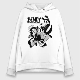 Женское худи Oversize хлопок с принтом Bendy And The Ink Machine в Тюмени, френч-терри — 70% хлопок, 30% полиэстер. Мягкий теплый начес внутри —100% хлопок | боковые карманы, эластичные манжеты и нижняя кромка, капюшон на магнитной кнопке | bendy | bendy and the ink machine | бенди | бени | бенни | бэнди | детская | детям | игра | капли | компьютерная игра | краска | машина | подтеки | ужастик | чернила | чернильная