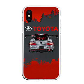 Чехол для iPhone XS Max матовый с принтом Toyota Supra в Тюмени, Силикон | Область печати: задняя сторона чехла, без боковых панелей | 