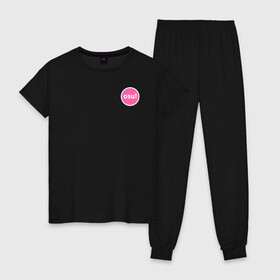 Женская пижама хлопок с принтом Osu! в Тюмени, 100% хлопок | брюки и футболка прямого кроя, без карманов, на брюках мягкая резинка на поясе и по низу штанин | Тематика изображения на принте: osu