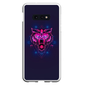 Чехол для Samsung S10E с принтом WOLF в Тюмени, Силикон | Область печати: задняя сторона чехла, без боковых панелей | Тематика изображения на принте: абстракция | геометрия | головы животных | злое | необычное | неон | прикольное | текстура | черепа | эпичное | яркое