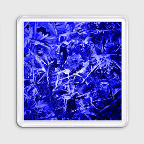 Магнит 55*55 с принтом Dark Blue Gan в Тюмени, Пластик | Размер: 65*65 мм; Размер печати: 55*55 мм | abstraction | blue | frost | frozen | ice | shine | surface | texture | абстракция | блеск | замерзший | лед | мороз | поверхность | синий | текстура