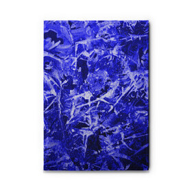 Обложка для автодокументов с принтом Dark Blue Gan в Тюмени, натуральная кожа |  размер 19,9*13 см; внутри 4 больших “конверта” для документов и один маленький отдел — туда идеально встанут права | Тематика изображения на принте: abstraction | blue | frost | frozen | ice | shine | surface | texture | абстракция | блеск | замерзший | лед | мороз | поверхность | синий | текстура