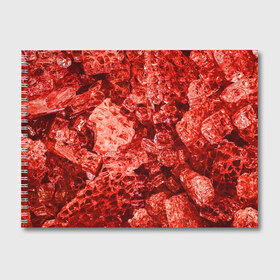 Альбом для рисования с принтом RED-$tyle в Тюмени, 100% бумага
 | матовая бумага, плотность 200 мг. | abstraction | crystals | red | shapes | shards | shine | texture | абстракция | блеск | красный | кристалы | осколки | текстура | формы