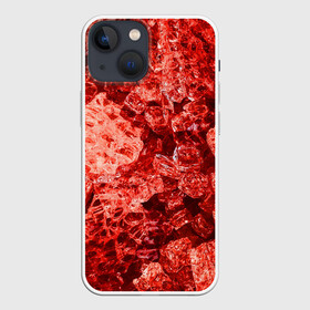 Чехол для iPhone 13 mini с принтом RED tyle в Тюмени,  |  | abstraction | crystals | red | shapes | shards | shine | texture | абстракция | блеск | красный | кристалы | осколки | текстура | формы