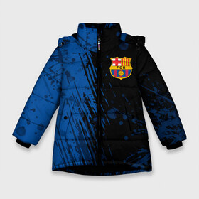 Зимняя куртка для девочек 3D с принтом FC Barcelona ФК Барселона в Тюмени, ткань верха — 100% полиэстер; подклад — 100% полиэстер, утеплитель — 100% полиэстер. | длина ниже бедра, удлиненная спинка, воротник стойка и отстегивающийся капюшон. Есть боковые карманы с листочкой на кнопках, утяжки по низу изделия и внутренний карман на молнии. 

Предусмотрены светоотражающий принт на спинке, радужный светоотражающий элемент на пуллере молнии и на резинке для утяжки. | barca | barcelona | fc barca | барка | барселона