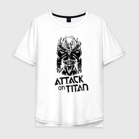 Мужская футболка хлопок Oversize с принтом Атака на титанов в Тюмени, 100% хлопок | свободный крой, круглый ворот, “спинка” длиннее передней части | anime | attack on titan | аниме | армин арлерт | атак он титан | атака на титанов | атака титанов | великаны | гарнизон | колоссальный | леви | легион разведки | лого | манга | микаса аккерман | разведкорпус