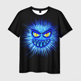 Мужская футболка 3D с принтом Злой вирус в Тюмени, 100% полиэфир | прямой крой, круглый вырез горловины, длина до линии бедер | Тематика изображения на принте: бактерия | вирус | злость | инфекция | коронавирус