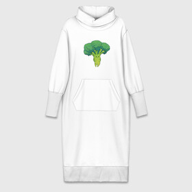 Платье удлиненное хлопок с принтом Симпатичный брокколи в Тюмени,  |  | арт | брокколи | мило | милота | овощ | овощи | рисунок | свежие овощи | свежий овощ | свежий продукт