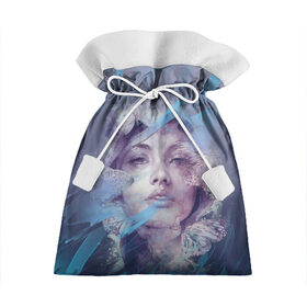 Подарочный 3D мешок с принтом Девушка-незнакомка в Тюмени, 100% полиэстер | Размер: 29*39 см | волны | красивая девушка | лицо | незнакомка | текстура