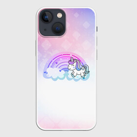 Чехол для iPhone 13 mini с принтом Единорог в Тюмени,  |  | unikorn | единорог | единорожка | конь | облачко | радуга | рог | цветной