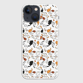 Чехол для iPhone 13 mini с принтом КОТИКИ в Тюмени,  |  | cat | pussy | детские | домашние | животные | кис кис | котики | коты | котэ | кошки | милашки | рисунки | текстуры