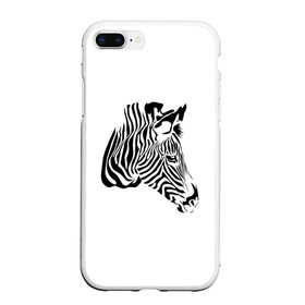Чехол для iPhone 7Plus/8 Plus матовый с принтом Zebra в Тюмени, Силикон | Область печати: задняя сторона чехла, без боковых панелей | Тематика изображения на принте: africa | black | savanna | stripe | white | zebra | африка | белый | зебра | полоска | саванна | черный
