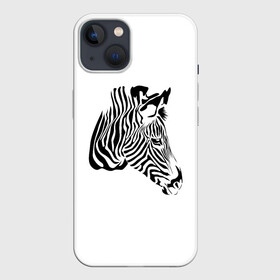 Чехол для iPhone 13 с принтом Zebra в Тюмени,  |  | Тематика изображения на принте: africa | black | savanna | stripe | white | zebra | африка | белый | зебра | полоска | саванна | черный
