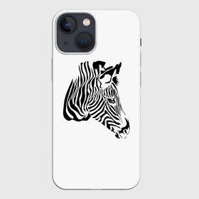 Чехол для iPhone 13 mini с принтом Zebra в Тюмени,  |  | africa | black | savanna | stripe | white | zebra | африка | белый | зебра | полоска | саванна | черный