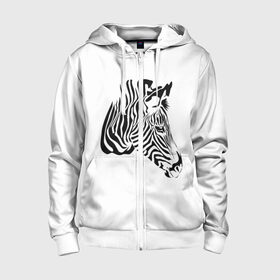 Детская толстовка 3D на молнии с принтом Zebra в Тюмени, 100% полиэстер |  манжеты и пояс оформлены широкой мягкой резинкой, двухслойный капюшон со шнурком для регулировки, спереди карманы и застежка-молния
 | Тематика изображения на принте: africa | black | savanna | stripe | white | zebra | африка | белый | зебра | полоска | саванна | черный