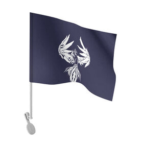 Флаг для автомобиля с принтом В объятиях удачи в Тюмени, 100% полиэстер | Размер: 30*21 см | жар птица | крылья | мифические существа | мифы | настроение | перья | птица | птица удачи | птица феникс | символ удачи | успех | язычество.