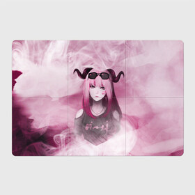 Магнитный плакат 3Х2 с принтом Девушка демон в Тюмени, Полимерный материал с магнитным слоем | 6 деталей размером 9*9 см | demon | girl | акума | девушка | демон | очки | рога