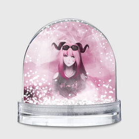 Снежный шар с принтом Девушка демон в Тюмени, Пластик | Изображение внутри шара печатается на глянцевой фотобумаге с двух сторон | demon | girl | акума | девушка | демон | очки | рога