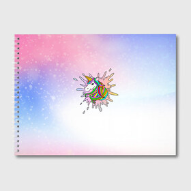 Альбом для рисования с принтом Единорог в Тюмени, 100% бумага
 | матовая бумага, плотность 200 мг. | unikorn | единорог | единорожка | конь | радуга | рог | цветной