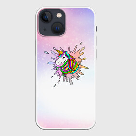 Чехол для iPhone 13 mini с принтом Единорог красочный в Тюмени,  |  | unikorn | единорог | единорожка | конь | радуга | рог | цветной
