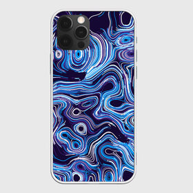 Чехол для iPhone 12 Pro Max с принтом Синие линии в Тюмени, Силикон |  | Тематика изображения на принте: abstract | flow | lines | paint | space | абстракция | движение | космос | краска | линии | пятна | синий | течение | фиолетовый