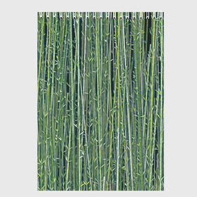 Скетчбук с принтом Зеленый бамбук в Тюмени, 100% бумага
 | 48 листов, плотность листов — 100 г/м2, плотность картонной обложки — 250 г/м2. Листы скреплены сверху удобной пружинной спиралью | bamboo | forest | stripes | бамбук | заросли | лес | листья | полосы | растения