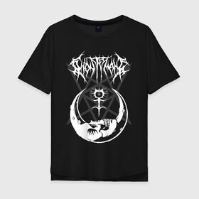 Мужская футболка хлопок Oversize с принтом GHOSTEMANE в Тюмени, 100% хлопок | свободный крой, круглый ворот, “спинка” длиннее передней части | america | eric whitney | ghostemane | glitch | trash | usa | америка | глитч | сша | треш