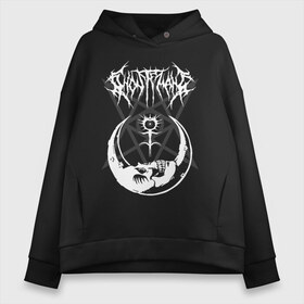 Женское худи Oversize хлопок с принтом GHOSTEMANE в Тюмени, френч-терри — 70% хлопок, 30% полиэстер. Мягкий теплый начес внутри —100% хлопок | боковые карманы, эластичные манжеты и нижняя кромка, капюшон на магнитной кнопке | america | eric whitney | ghostemane | glitch | trash | usa | америка | глитч | сша | треш