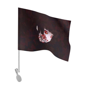 Флаг для автомобиля с принтом Адская девочка в Тюмени, 100% полиэстер | Размер: 30*21 см | hell girl | jigoku shoujo | адская девочка | ай | ай эмма | аниме