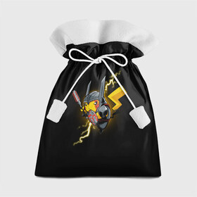 Подарочный 3D мешок с принтом Пикачу в Тюмени, 100% полиэстер | Размер: 29*39 см | pika pika | pikachu | бронь | броня | желтая | желтый | молния | пика пика | покемон | покемоны | черная | черный | электрический | электричество | япония