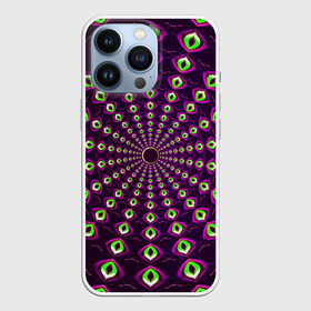 Чехол для iPhone 13 Pro с принтом Fractal в Тюмени,  |  | Тематика изображения на принте: abstraction | fractal | light green | mandala | pattern | pink | shape | symmetry | texture | абстракция | розовый | салатовый | симметрия | текстура | узор | формы | фрактал