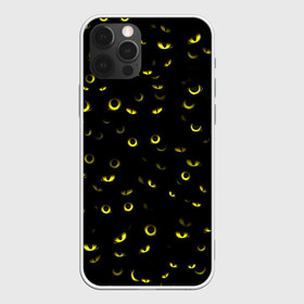 Чехол для iPhone 12 Pro Max с принтом Ночные взгляды в Тюмени, Силикон |  | halloween | глаз | глаза | желтый | зрачок | кот | кошачьи | кошка | ночь | паттерн | хэллоуин