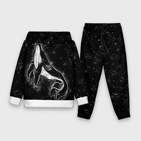 Детский костюм 3D (с толстовкой) с принтом Космический Кит в Тюмени,  |  | Тематика изображения на принте: 2020 | cosmos | nasa | stars | звезды | илон маск | кит | киты | космос | марс | наса | небо | ночная медведица | ночное | ночь | созвездие | созвездия | черная дыра | юпитер