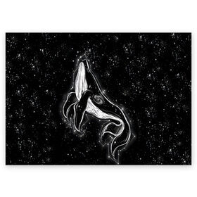 Поздравительная открытка с принтом Космический Кит в Тюмени, 100% бумага | плотность бумаги 280 г/м2, матовая, на обратной стороне линовка и место для марки
 | Тематика изображения на принте: 2020 | cosmos | nasa | stars | звезды | илон маск | кит | киты | космос | марс | наса | небо | ночная медведица | ночное | ночь | созвездие | созвездия | черная дыра | юпитер
