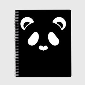 Тетрадь с принтом Panda white в Тюмени, 100% бумага | 48 листов, плотность листов — 60 г/м2, плотность картонной обложки — 250 г/м2. Листы скреплены сбоку удобной пружинной спиралью. Уголки страниц и обложки скругленные. Цвет линий — светло-серый
 | Тематика изображения на принте: panda | животные | медведь | мишка | панда