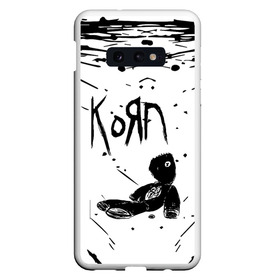 Чехол для Samsung S10E с принтом korn в Тюмени, Силикон | Область печати: задняя сторона чехла, без боковых панелей | Тематика изображения на принте: acoustic | blind | coming undone | download | falling away from me | freak on a leash | korn | lyrics | music | narcissistic cannibal | official | official video | twisted transistor | vevo | word up | группа слипнот | коян | рок