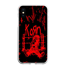 Чехол для iPhone XS Max матовый с принтом korn в Тюмени, Силикон | Область печати: задняя сторона чехла, без боковых панелей | Тематика изображения на принте: acoustic | blind | coming undone | download | falling away from me | freak on a leash | korn | lyrics | music | narcissistic cannibal | official | official video | twisted transistor | vevo | word up | группа слипнот | коян | рок