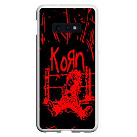 Чехол для Samsung S10E с принтом korn в Тюмени, Силикон | Область печати: задняя сторона чехла, без боковых панелей | Тематика изображения на принте: acoustic | blind | coming undone | download | falling away from me | freak on a leash | korn | lyrics | music | narcissistic cannibal | official | official video | twisted transistor | vevo | word up | группа слипнот | коян | рок