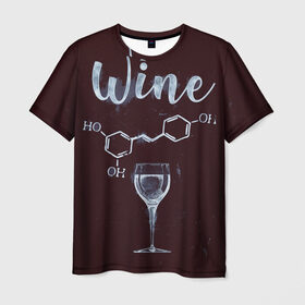 Мужская футболка 3D с принтом Формула Винишка в Тюмени, 100% полиэфир | прямой крой, круглый вырез горловины, длина до линии бедер | wine | винишко | вино | виски | девичник