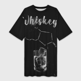 Платье-футболка 3D с принтом Формула Виски в Тюмени,  |  | Тематика изображения на принте: 2020 | alcohol | whiskey | вискарь | виски | кола | лед | спирт | стакан | формула | химия