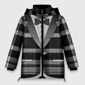 Женская зимняя куртка 3D с принтом Пиджак в клетку в Тюмени, верх — 100% полиэстер; подкладка — 100% полиэстер; утеплитель — 100% полиэстер | длина ниже бедра, силуэт Оверсайз. Есть воротник-стойка, отстегивающийся капюшон и ветрозащитная планка. 

Боковые карманы с листочкой на кнопках и внутренний карман на молнии | бабочка | босс молокосос | бутоньерка | в клетку | галстук | джентельмен | директор | жених | клеточка | косплей | костюм | маскарад | муж | одежда | официант | пиджак | принт | пуговица | пуговка
