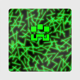 Магнит виниловый Квадрат с принтом Minecraft creeper в Тюмени, полимерный материал с магнитным слоем | размер 9*9 см, закругленные углы | Тематика изображения на принте: alex | blox | creeper | dungeons | logo game | pixel | steve | алекс | герои | голем | детям | зомби | квадраты | кислотный | крипер | куб | логотипы игр | майнкрафт | мальчикам | мобы | неоновый | персонажи | пиксель