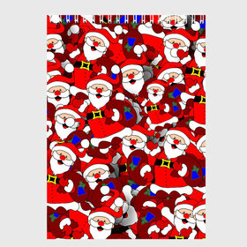 Скетчбук с принтом Русский Санта Клаус в Тюмени, 100% бумага
 | 48 листов, плотность листов — 100 г/м2, плотность картонной обложки — 250 г/м2. Листы скреплены сверху удобной пружинной спиралью | арт | герой ссср | дед мороз | мультфильм ссср | мультфильмы ссср | новый год | рисунок | рождество | санта клаус