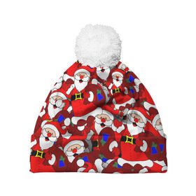 Шапка 3D c помпоном с принтом Русский Санта Клаус в Тюмени, 100% полиэстер | универсальный размер, печать по всей поверхности изделия | арт | герой ссср | дед мороз | мультфильм ссср | мультфильмы ссср | новый год | рисунок | рождество | санта клаус