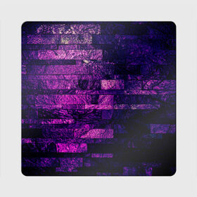 Магнит виниловый Квадрат с принтом Purple-Wall в Тюмени, полимерный материал с магнитным слоем | размер 9*9 см, закругленные углы | Тематика изображения на принте: abstraction | bricks | dark | pink | purple | ribbed | texture | tiles | wall | абстракция | кирпичи | плитка | ребристый | розовый | стена | текстура | темный | фиолетовый