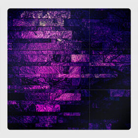 Магнитный плакат 3Х3 с принтом Purple-Wall в Тюмени, Полимерный материал с магнитным слоем | 9 деталей размером 9*9 см | abstraction | bricks | dark | pink | purple | ribbed | texture | tiles | wall | абстракция | кирпичи | плитка | ребристый | розовый | стена | текстура | темный | фиолетовый