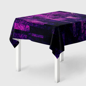 Скатерть 3D с принтом Purple-Wall в Тюмени, 100% полиэстер (ткань не мнется и не растягивается) | Размер: 150*150 см | Тематика изображения на принте: abstraction | bricks | dark | pink | purple | ribbed | texture | tiles | wall | абстракция | кирпичи | плитка | ребристый | розовый | стена | текстура | темный | фиолетовый