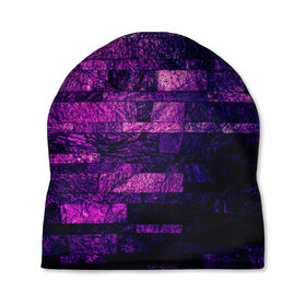 Шапка 3D с принтом Purple-Wall в Тюмени, 100% полиэстер | универсальный размер, печать по всей поверхности изделия | abstraction | bricks | dark | pink | purple | ribbed | texture | tiles | wall | абстракция | кирпичи | плитка | ребристый | розовый | стена | текстура | темный | фиолетовый