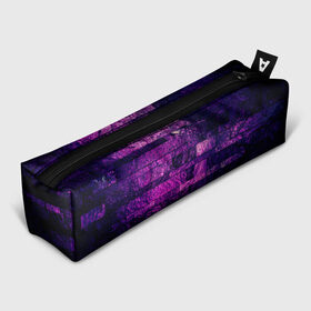 Пенал 3D с принтом Purple-Wall в Тюмени, 100% полиэстер | плотная ткань, застежка на молнии | abstraction | bricks | dark | pink | purple | ribbed | texture | tiles | wall | абстракция | кирпичи | плитка | ребристый | розовый | стена | текстура | темный | фиолетовый